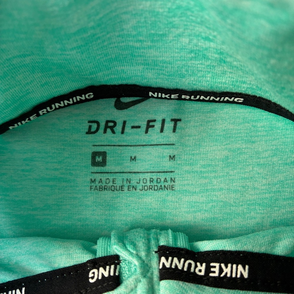 Nike Running Dri-FIT Womens Quarter Zip Pullover Teal Heather Thumbholes Medium - Picture 4 of 16